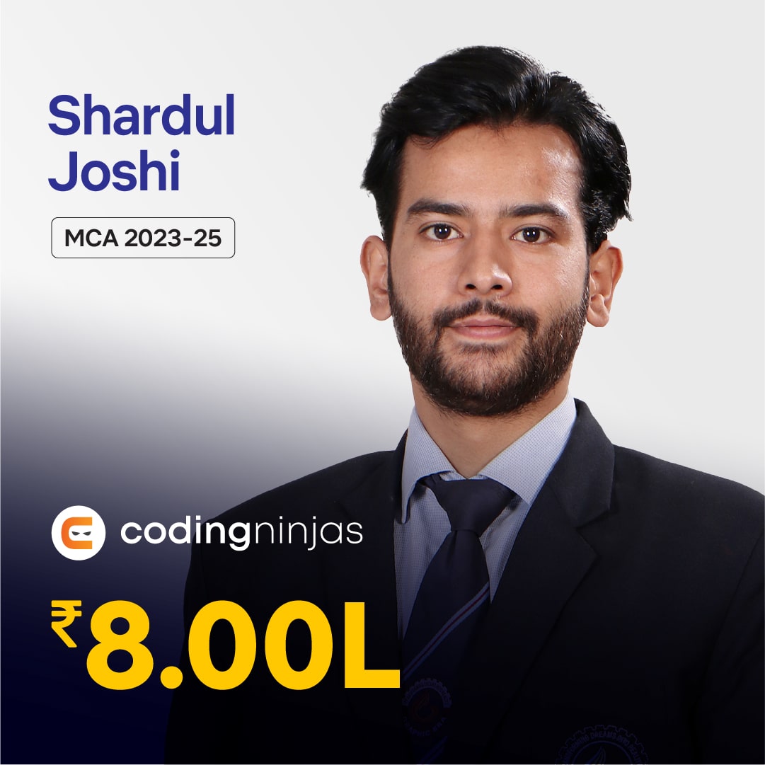 Shardul Joshi placed in Codingninjas
