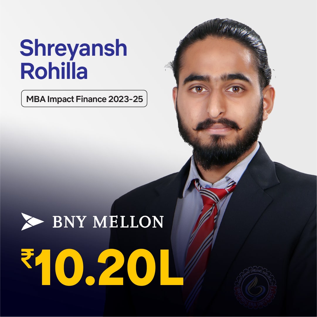Shreyansh Rohilla placed in BYN MELLON