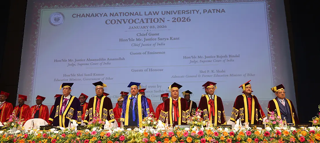 CNLU convocation ceremony with dignitaries in academic regalia